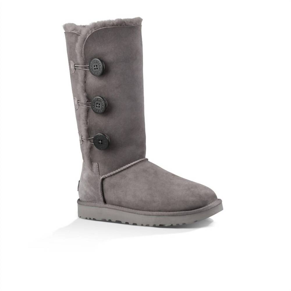 NEW UGG women's bailey button triplet ii boots in grey